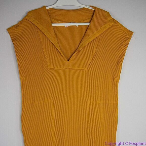 NEW Free People‎ beach 100% cotton gold/yellow Ryan midi dress, M - Picture 4 of 16